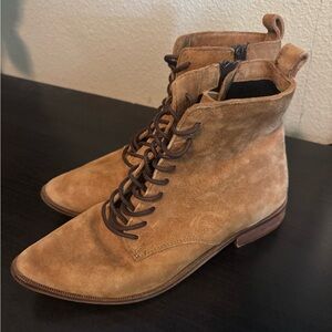 Roolee Cognac Suede Ankle Boots